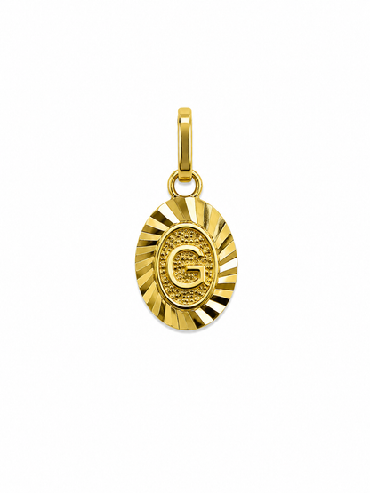 Dije Letra G Oro amarillo 18k 0,45 Gr / 7,5 mm / 0,9 Cm