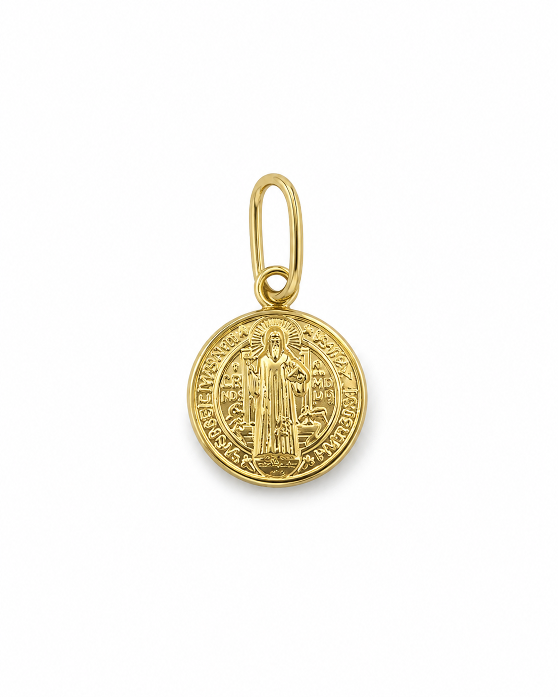Dije San Benito Oro amarillo 18k 0,57 Gr / 10 mm / 1 Cm
