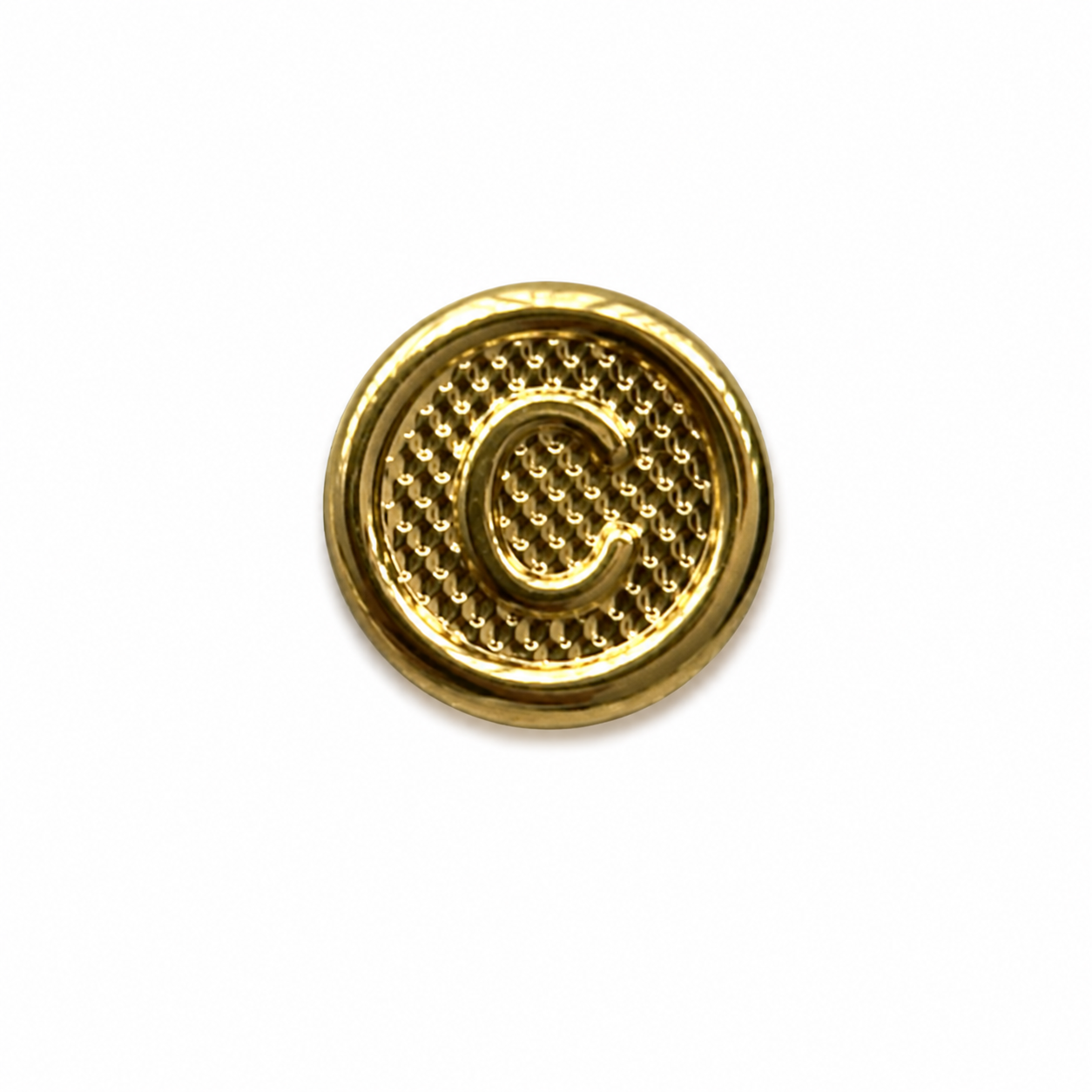 Herraje Letra C  Oro amarillo 18k 0,41 Gr / 1 Cm