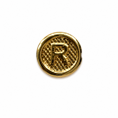 Herraje letra R Oro amarillo 18k 0,35 Gr / 1 Cm