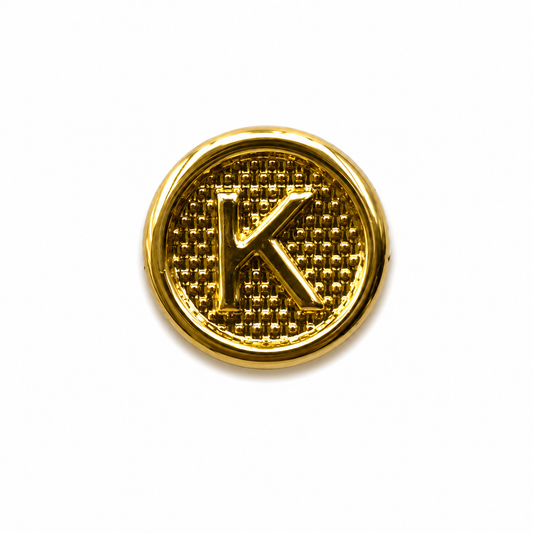 Herraje Letra K Oro amarillo 18k 0,38 Gr / 1 Cm