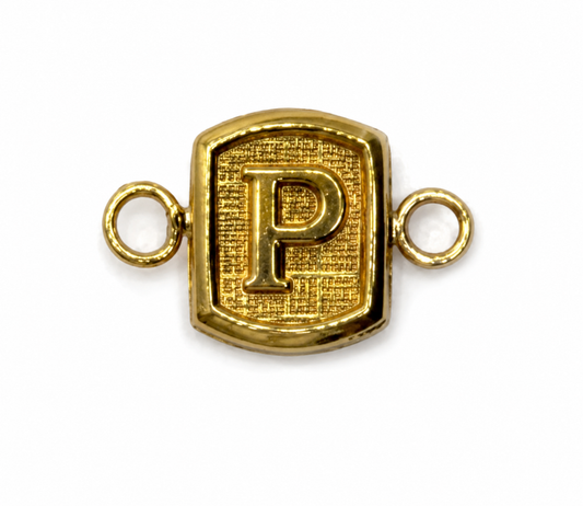 Herraje Letra P Oro amarillo 18k 0,29 Gr / 0,8 Cm