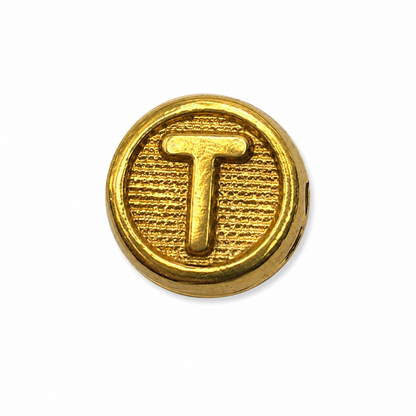 Herraje Letra T Oro amarillo 18k 0,37 Gr / 1 Cm