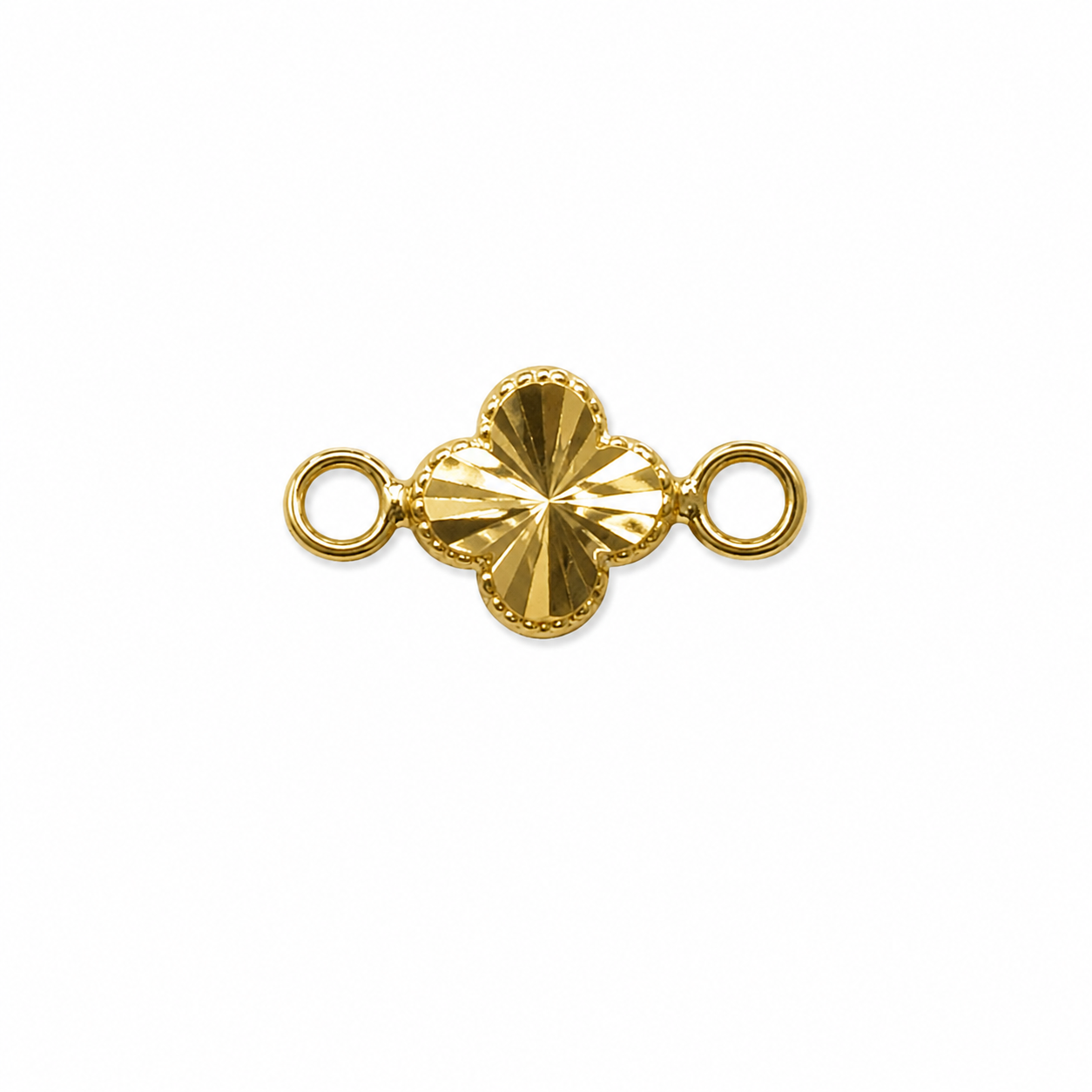 Herraje trebol diamantado Oro amarillo 18k 0,24 Gr / 0,6 Cm