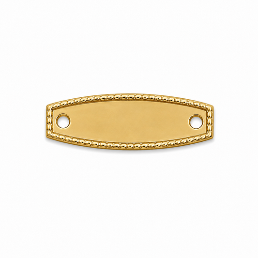 Herraje Placa Diamantada Oro amarillo 18k 0,72 Gr / 2,2 Cm