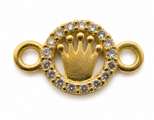 Herraje RX Circon Blanco Oro amarillo 18k 0,66 Gr / 0,8 Cm