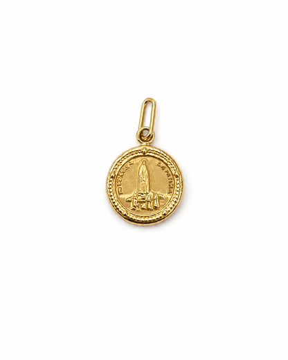 Dije Virgen de Fatima Oro amarillo 18k 0,82 Gr / 12,75 mm / 1,6 Cm