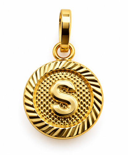 Dije Letra S Diamantada Oro amarillo 18k 0,70 Gr / 10 mm / 1 Cm