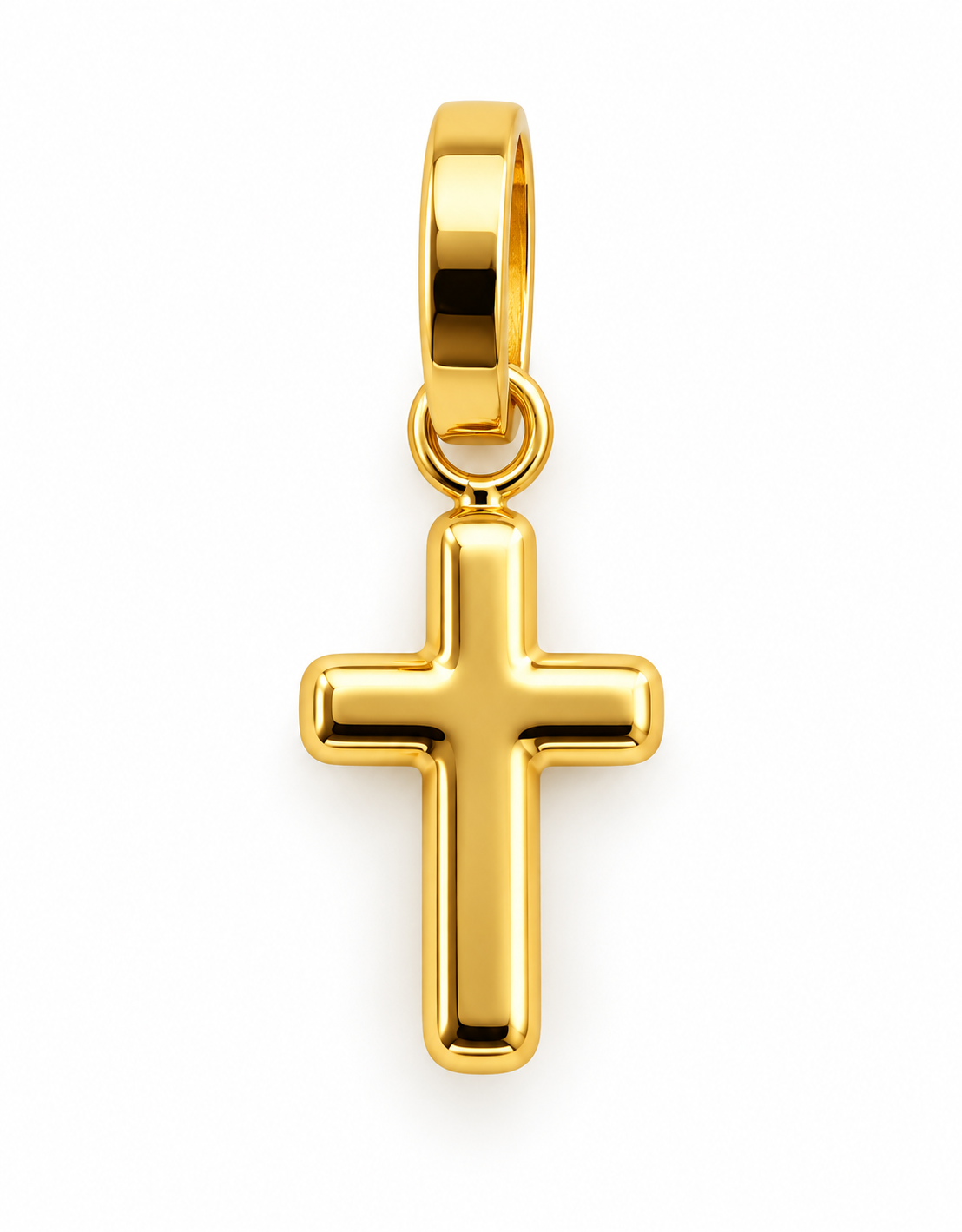 Dije Cruz Lisa Oro amarillo 18k 0,23 Gr / 5,5 mm / 0,8 Cm