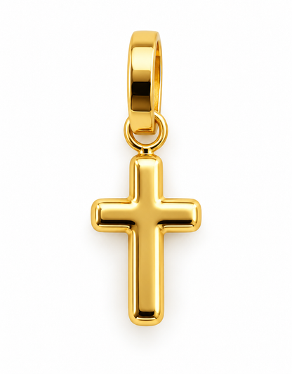 Dije Cruz Lisa Oro amarillo 18k 0,23 Gr / 5,5 mm / 0,8 Cm
