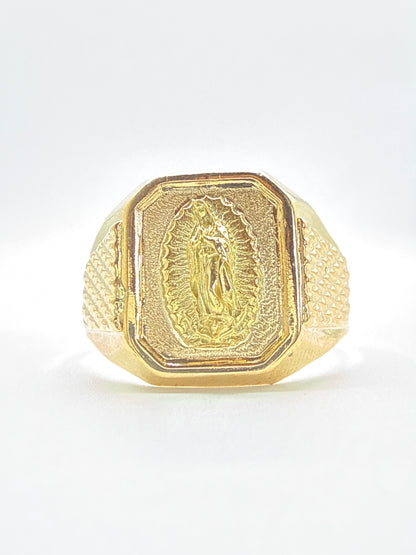 Anillo Virgen Guadalupe Oro amarillo 18k / Talla 9 1/2 / 3,16 Gr / 14 mm