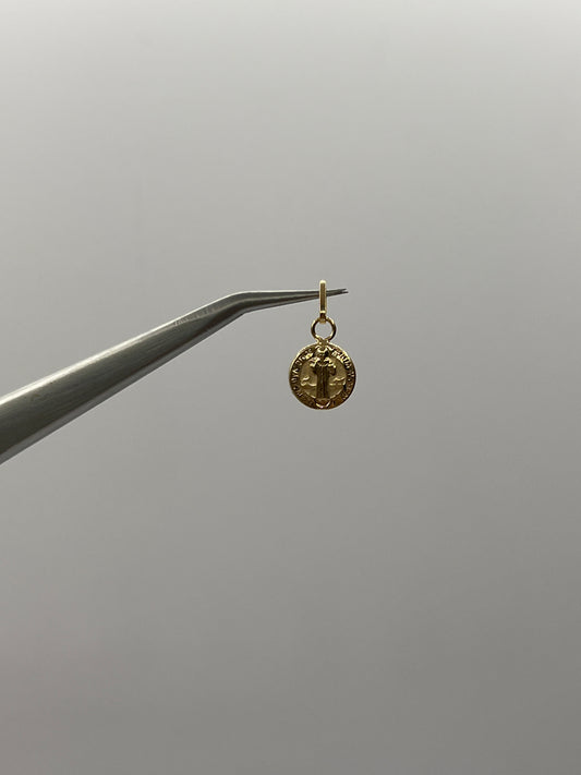 Dije San Benito Oro amarillo 18k 0,42 Gr / 8,2 mm / 0,8 Cm