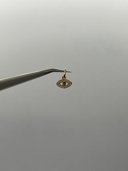 Dije ojo turco Oro amarillo 18k 0,81 Gr / 8,60 mm / 1 Cm