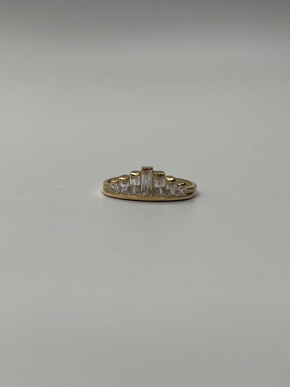 Anillo Circon Blanco Oro amarillo 18k / Talla 5 3/4 / 2,20 Gr / 6,50 mm