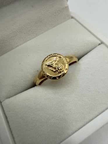 Anillo Arcangel san miguel Oro amarillo 18k / Talla 8 / 1,49 Gr / 9 mm