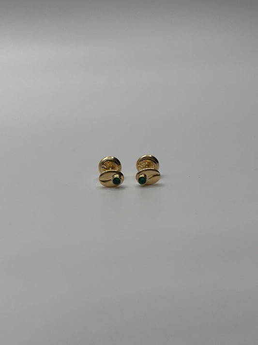 Topos Cafe Circon Verde Oro amarillo 18k 0,62 Gr / 4,3 mm