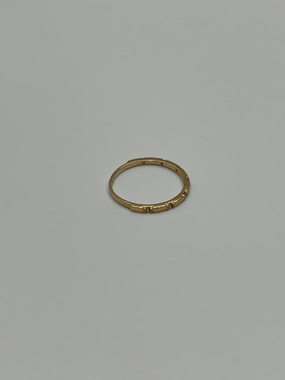 Anillo circon blanco Oro amarillo 18k / Talla 6 1/2 / 1,30 Gr / 1,32 mm
