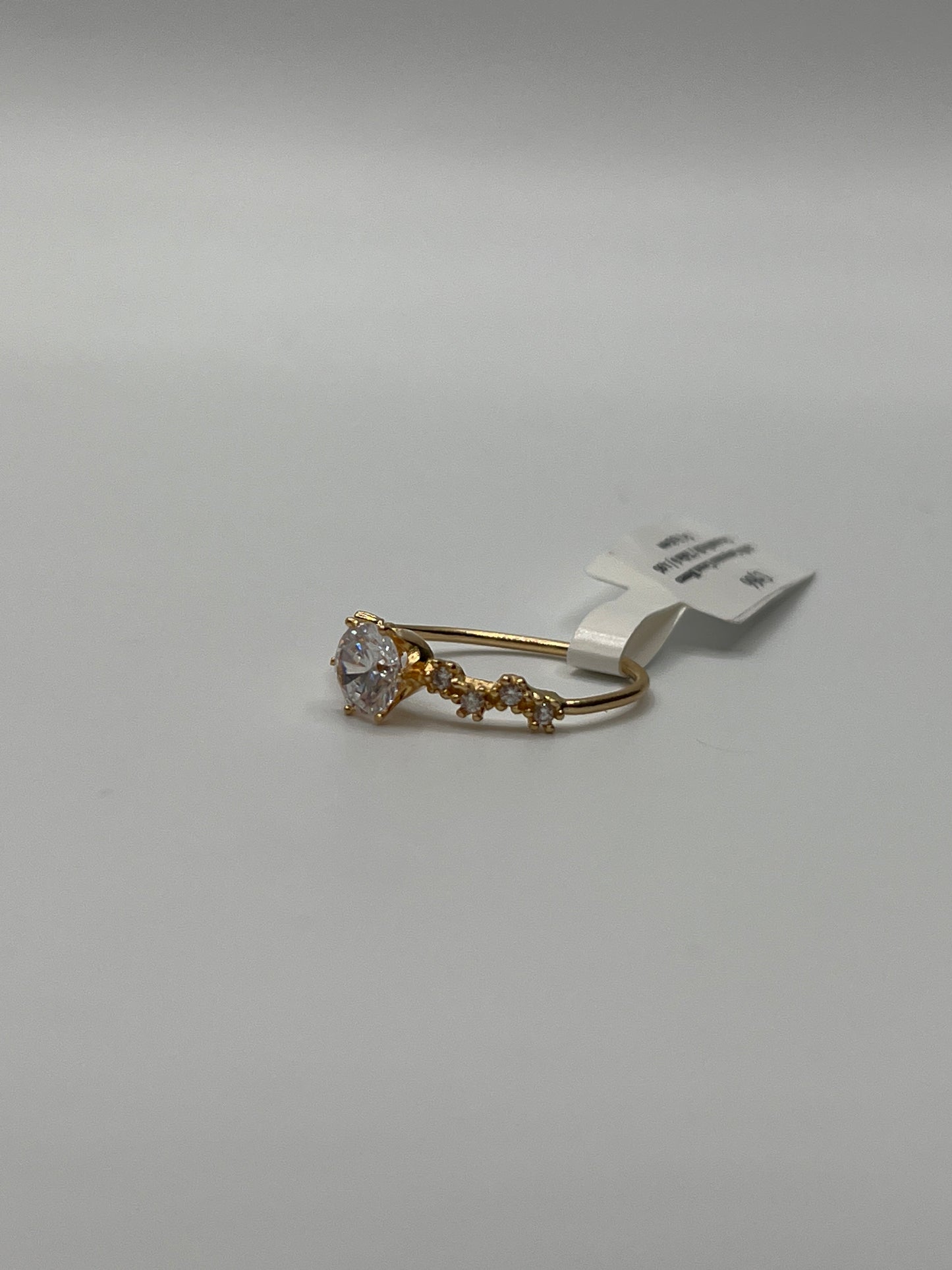 Anillo Compromiso Circon Blanco Oro amarillo 18k / Talla 6 / 1,95 Gr / 6,15 mm
