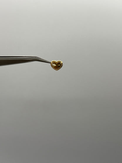 Herraje Corazon Diamantado Oro amarillo 18k 0,19 Gr / 0,8 Cm