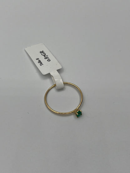 Anillo solitario esmeralda Oro amarillo 18k / 0.87GR / talla 8 (JOYA)
