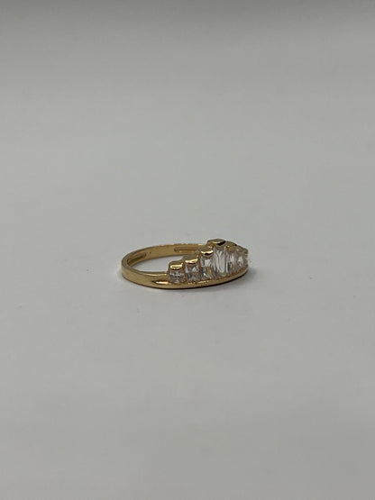 Anillo Circon Blanco Oro amarillo 18k / Talla 5 3/4 / 2,20 Gr / 6,50 mm