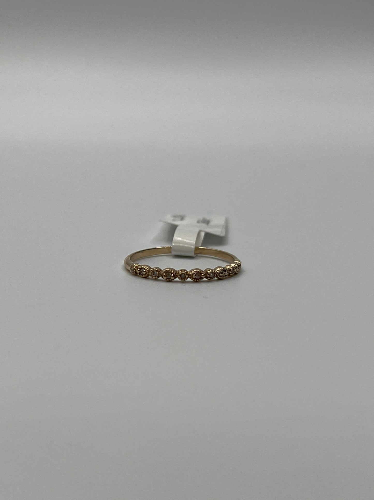 Anillo Circon Blanco Oro amarillo 18k / Talla 7 / 1,18 Gr / 2 mm