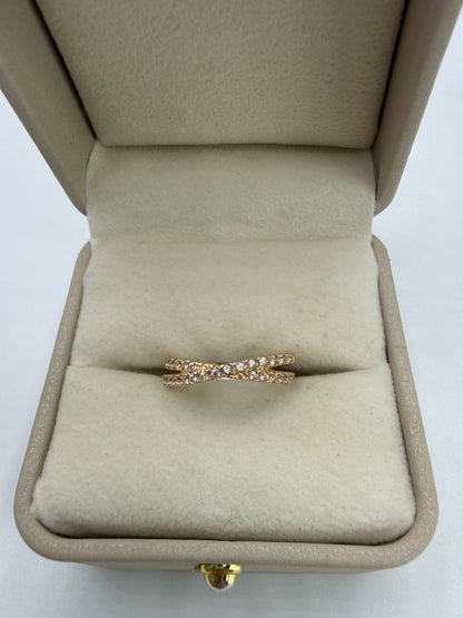 Anillo Circon Blanco Oro amarillo 18k / Talla 7 1/2 / 2,65 Gr / 4 mm