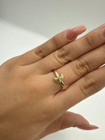 Anillo Luna Oro amarillo 18k / Talla 8 1/2 / 1,12 Gr / 10 mm