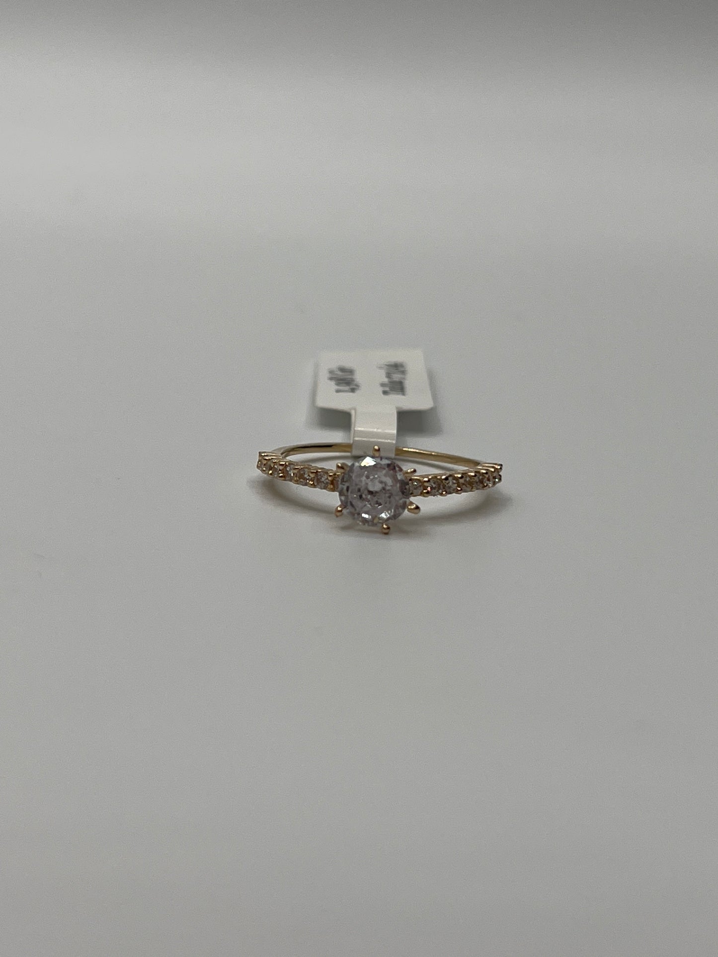Anillo Compromiso Circon Blanco Oro amarillo 18k / Talla 7 3/4 / 1,98 Gr / 7,12 mm