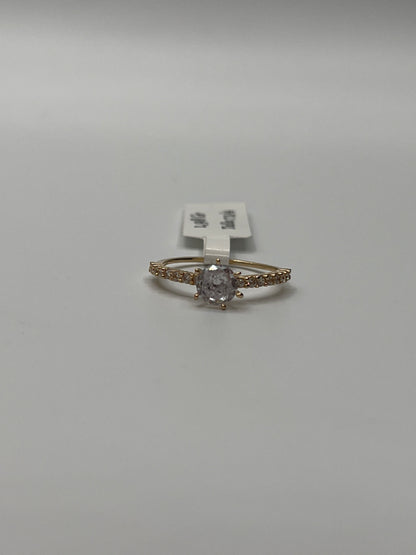 Anillo Compromiso Circon Blanco Oro amarillo 18k / Talla 7 3/4 / 1,98 Gr / 7,12 mm