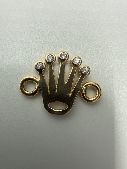 Herraje RX Circon Blanco Oro amarillo 18k 0,74 Gr / 1 Cm