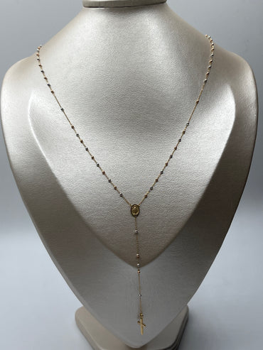 Rosario It Virgen Milagrosa Tres oros 18k +3 / 2,73 Gr / 2 mm / 50 Cm