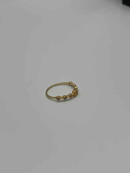 Anillo cuadro circon blanco Oro amarillo 18k / Talla 6 / 1,24 Gr / 3,73 mm