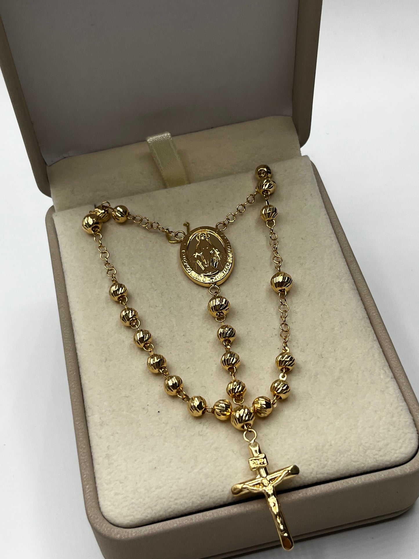 Rosario virgen Milagrosa Oro amarillo 18k 11,53 Gr / 14,60 mm / 60 Cm