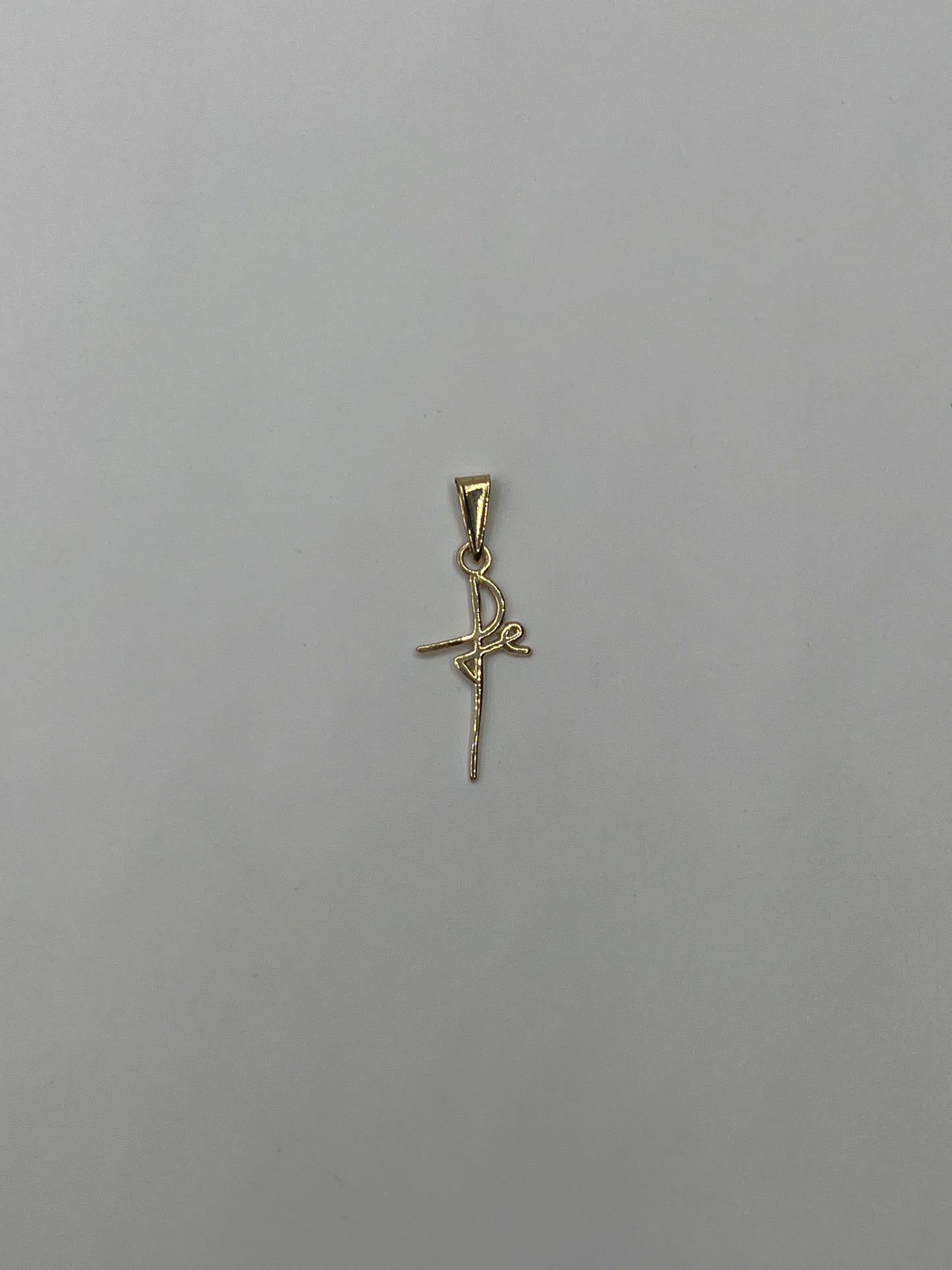 Dije Cruz Fe Oro amarillo 18k 0,64 Gr / 11,35 mm / 2,4 Cm