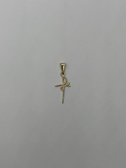 Dije Cruz Fe Oro amarillo 18k 0,64 Gr / 11,35 mm / 2,4 Cm