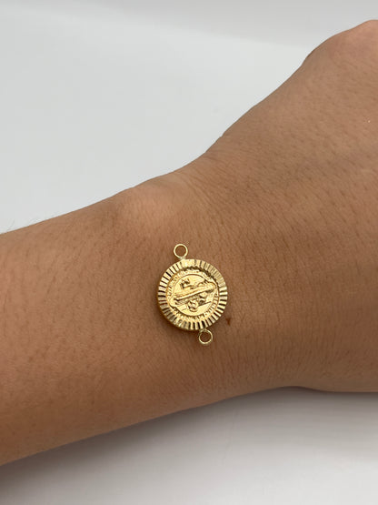 Herraje San Benito Diamantado Oro amarillo 18k 1,05 Gr / 1,4 Cm