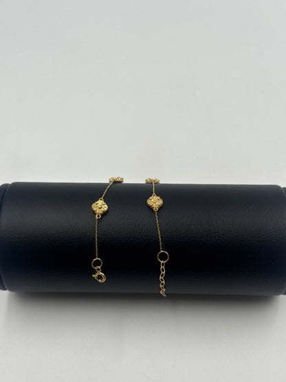Pulso It 5 trebol graduable Oro amarillo 18k +3 / 2,97 Gr / 7 mm / 20 Cm