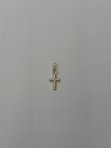 Dije Cruz Lisa Oro amarillo 18k 0,23 Gr / 6,3 mm / 0,8 Cm