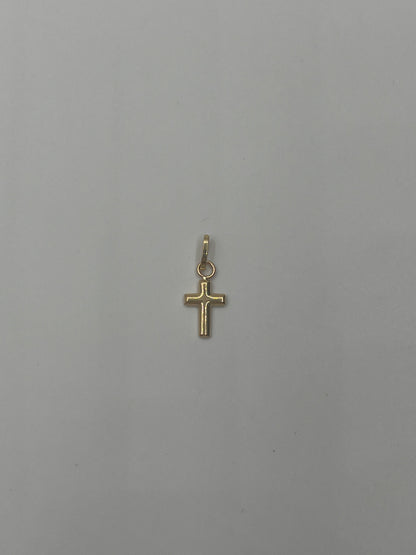 Dije Cruz Lisa Oro amarillo 18k 0,23 Gr / 6,3 mm / 0,8 Cm