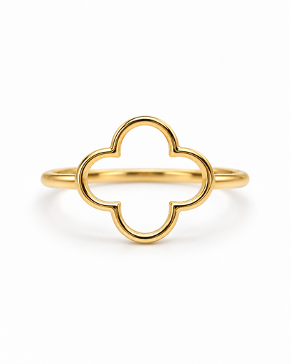 Anillo Trebol Oro amarillo 18k / Talla 6 3/4 / 1,33 Gr / 11,2 mm