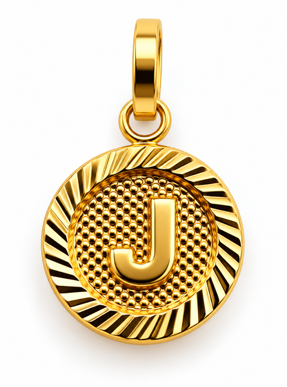 Dije Letra J Diamantada Oro amarillo 18k 0,66 Gr / 10 mm / 1 Cm