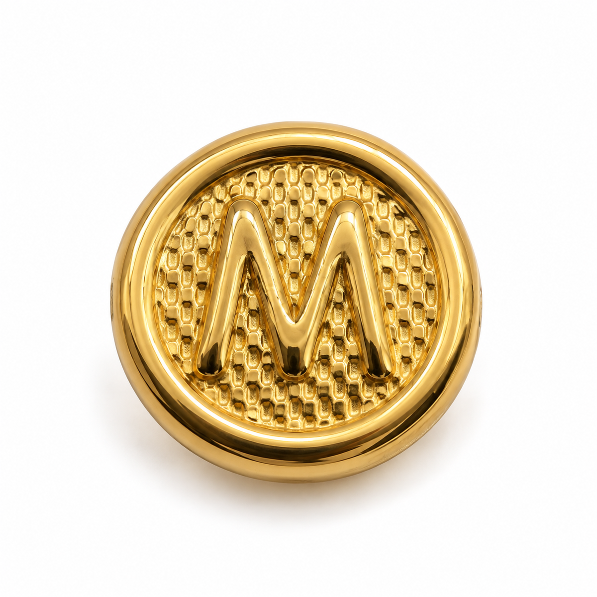 Herraje Letra M Oro amarillo 18k 0,44 Gr / 1 Cm