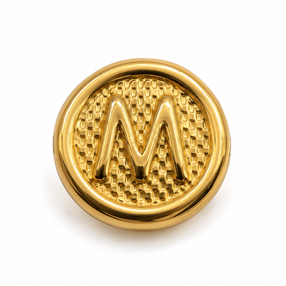 Herraje Letra M Oro amarillo 18k 0,44 Gr / 1 Cm