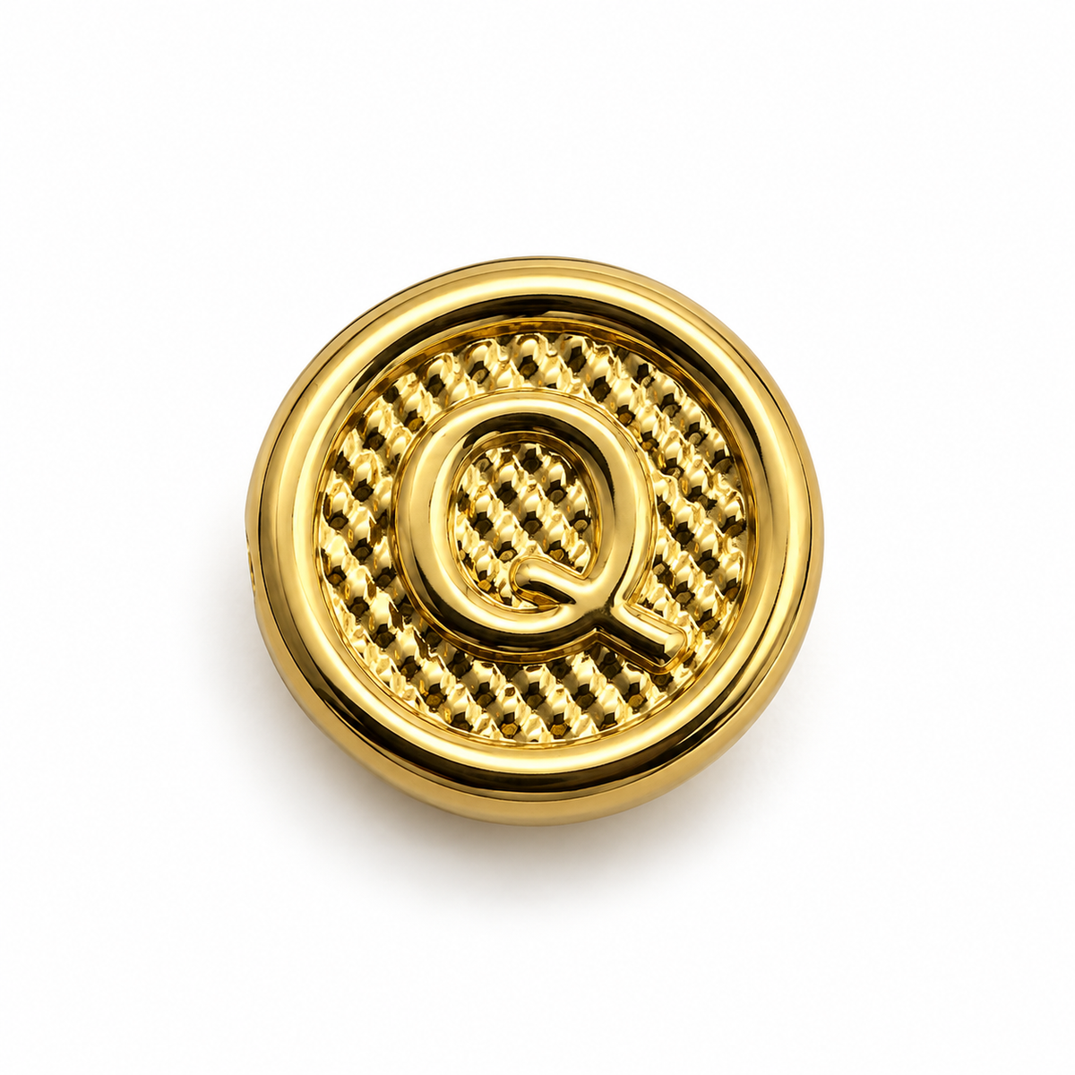 Herraje Letra Q Oro amarillo 18k 0,38 Gr / 1 Cm