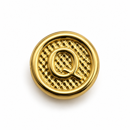 Herraje Letra Q Oro amarillo 18k 0,38 Gr / 1 Cm
