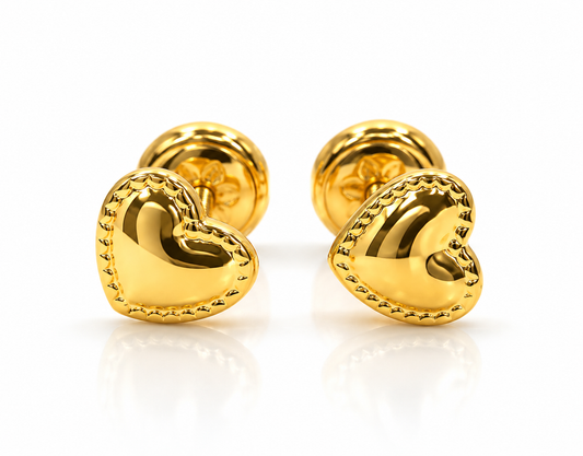 Topos Corazon Diamantado Oro amarillo 18k 0,71 Gr / 8 mm