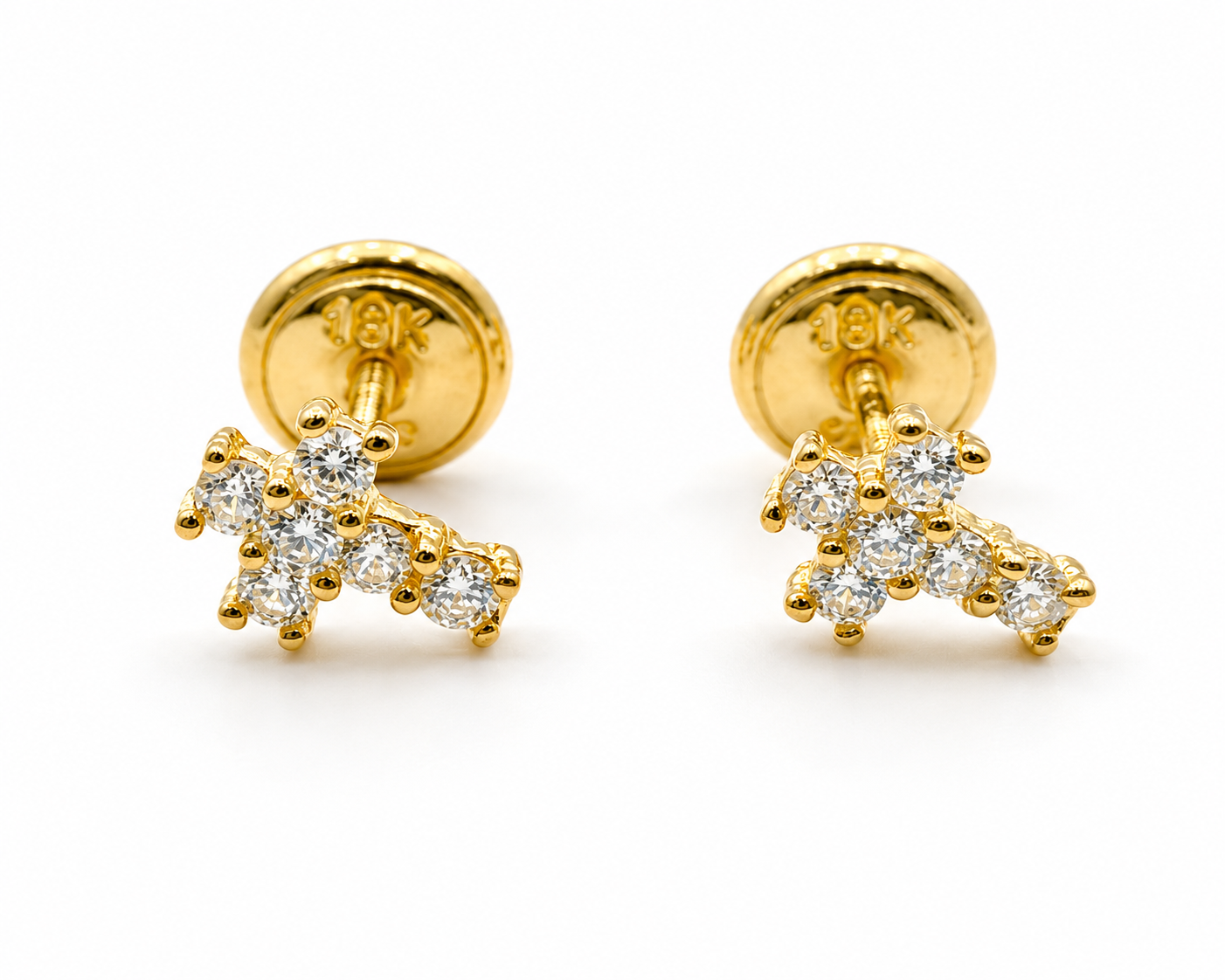 Topos Cruz Circon Blanco Oro amarillo 18k +2 / 0,79Gr / 4,80 mm