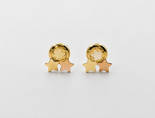 Topos Estrellas Tres oros 18k 0,56 Gr / 6,5 mm