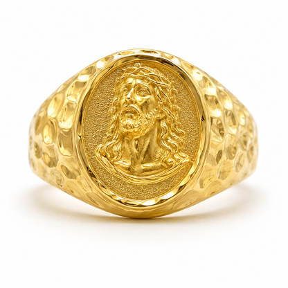 Anillo Rostro Jesus  Oro amarillo 18k / Talla 10 / 2,85 Gr / 14 mm